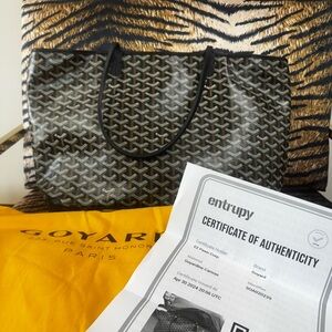 Goyard Saint Louis GM Tote in Black with Entrupy Certificate
